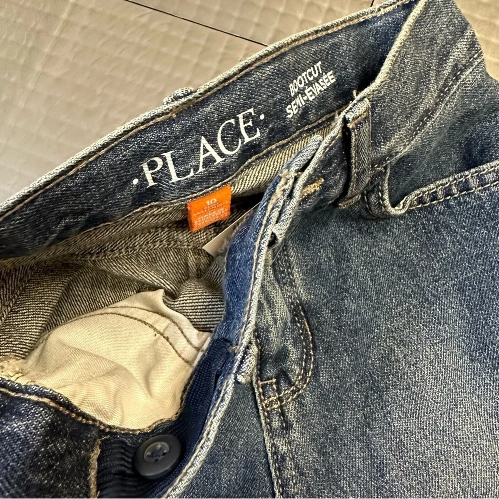 The Childrens Place Boys Bootcut Blue Jeans Pants Adj Waist Youth Kids Size 10